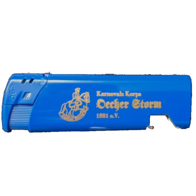 Feuerzeug "blau-gold" mit Flaschenöffner