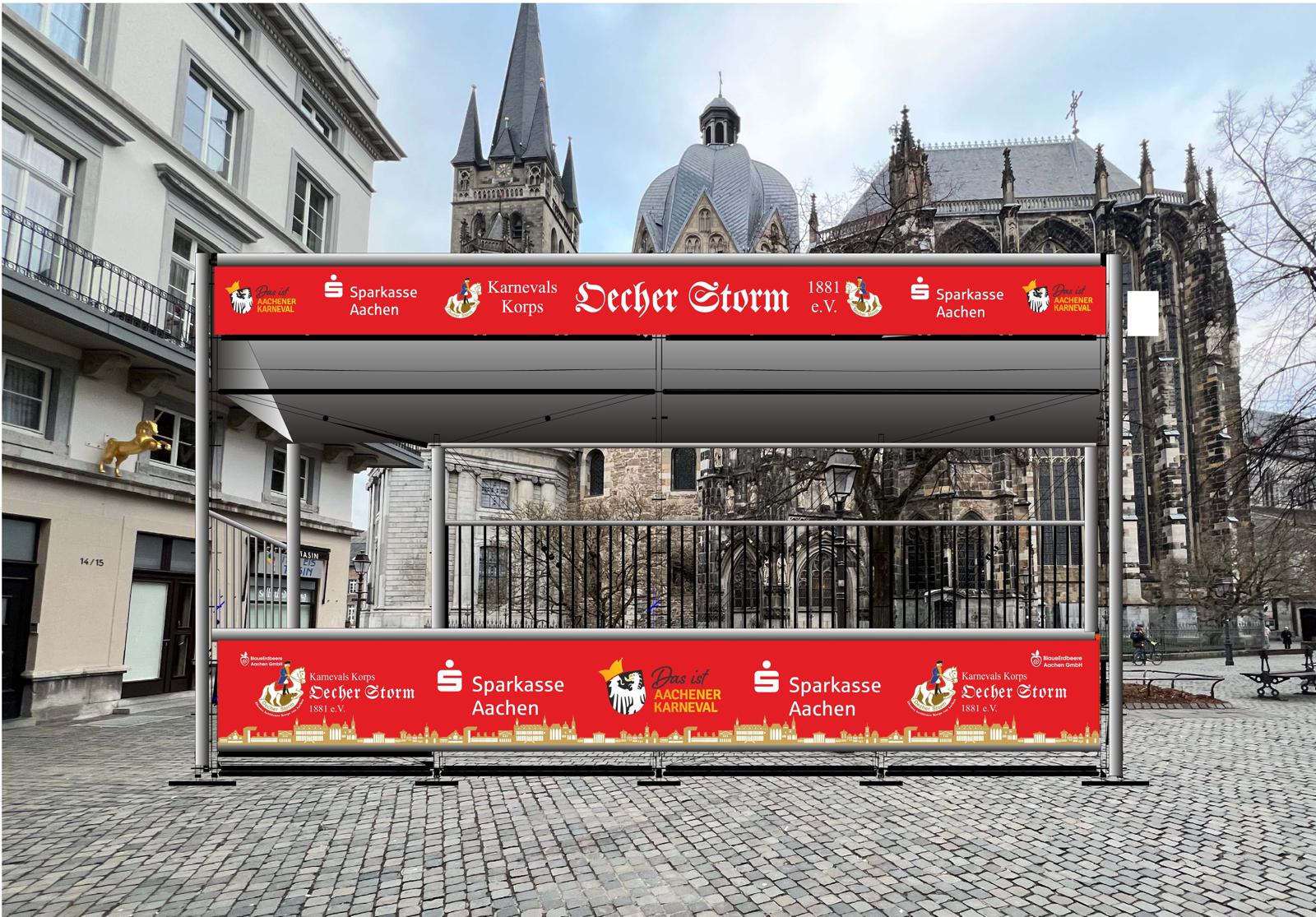 Tribüne Rosenmontag am Münsterplatz